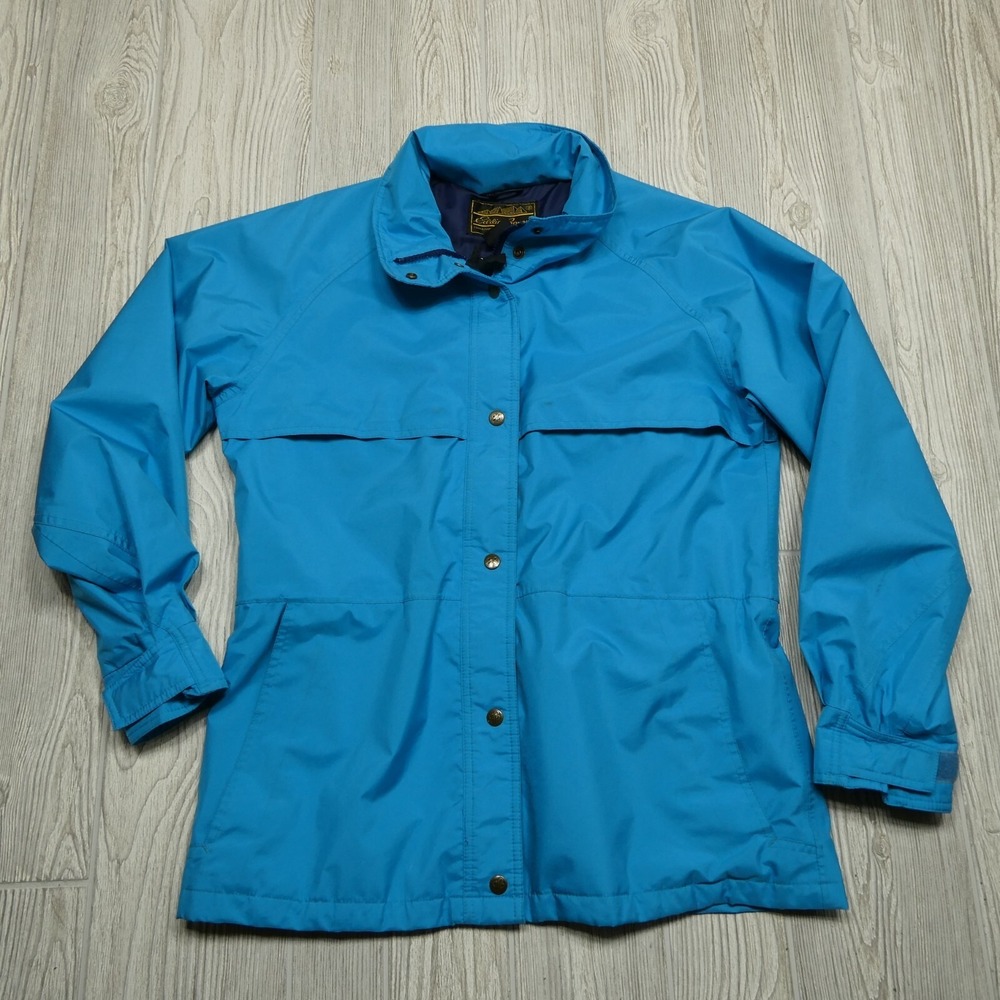 VINTAGE Eddie Bauer Jacket Womens M Blue Windbreaker Coat Full Zip Rain